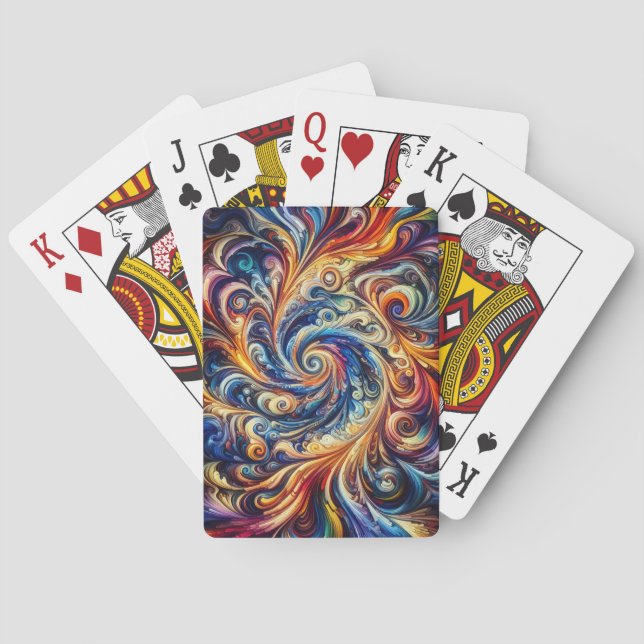 Farbenfrohe Abstrakte Kunst Spielkarten (Rückseite)