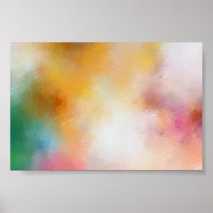 Farbenfrohe Abstrakte Kunst Trendy Modernes Gelbes Poster