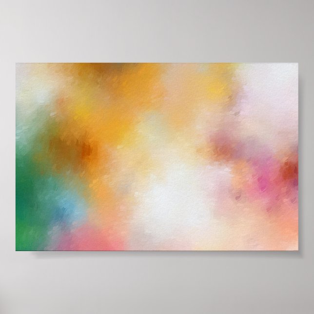 Farbenfrohe Abstrakte Kunst Trendy Modernes Gelbes Poster (Vorne)