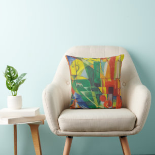 farbenfrohe abstrakte Kunst Vintage Ölmalerei Kissen