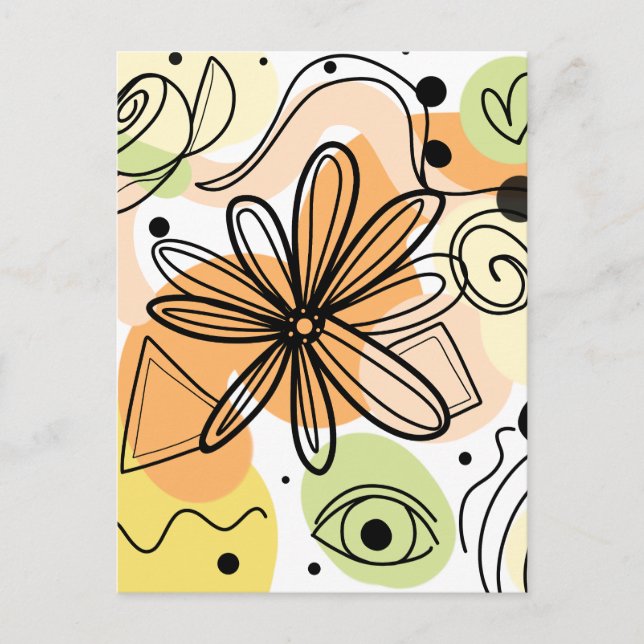 Farbenfrohe Abstrakte Kunst Zeichnend Postkarte (Vorderseite)