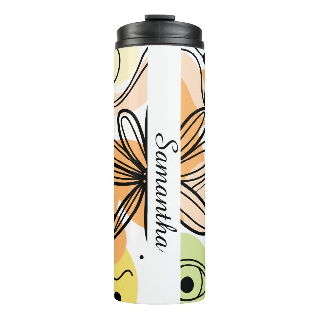 Farbenfrohe Abstrakte Kunst Zeichnend Thermosbecher (Vorderseite)