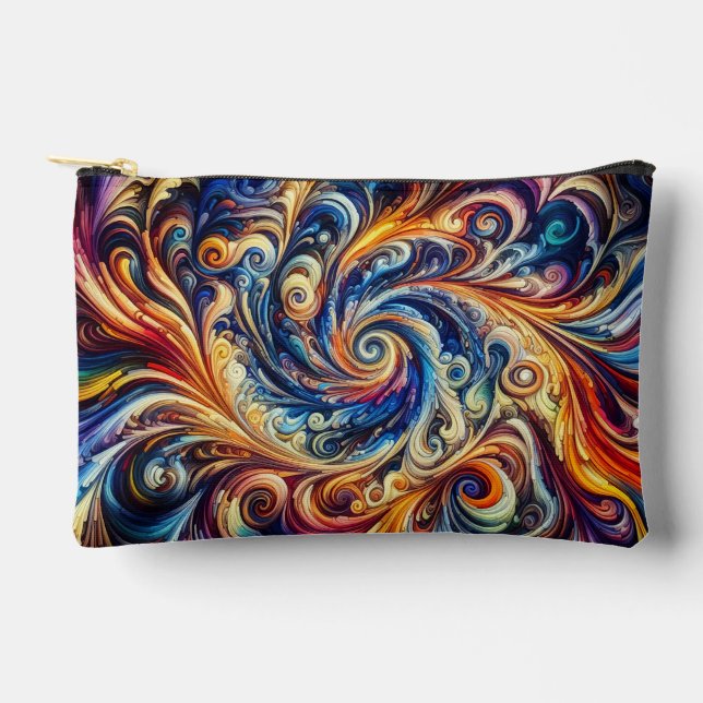 Farbenfrohe Abstrakte Kunst Zubehörtasche (Vorderseite)