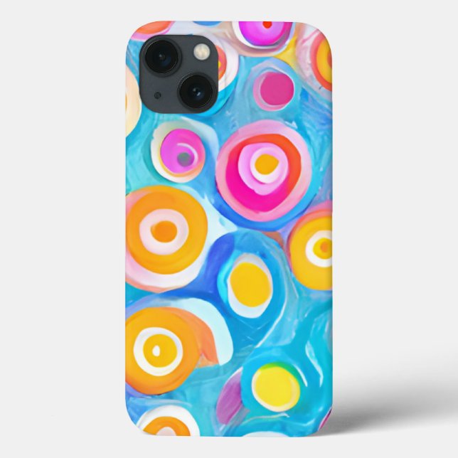Farbenfrohe Abstrakte Kunstkreise Kunstspass Case-Mate iPhone Hülle (Rückseite)