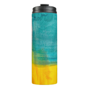Farbenfrohe Abstrakte Kunstmalerei Hintergrund. Mo Thermosbecher