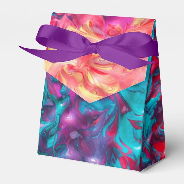 Farbenfrohe abstrakte Kunstpalette wirbeln Geschenkschachtel (Vorderseite)