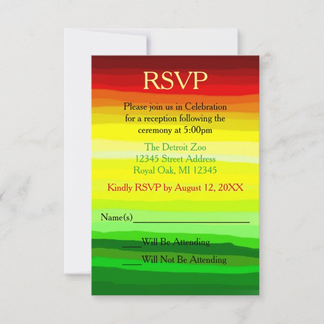 Farbenfrohe abstrakte Landschaft - Empfang RSVP Ca Einladung (Vorderseite)