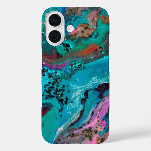Farbenfrohe Abstrakte Malerei iPhone 16 Hülle (Rückseite)