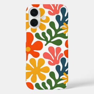 Farbenfrohe abstrakte Matisse-Blumen-Retro-Kunst iPhone 16 Hülle