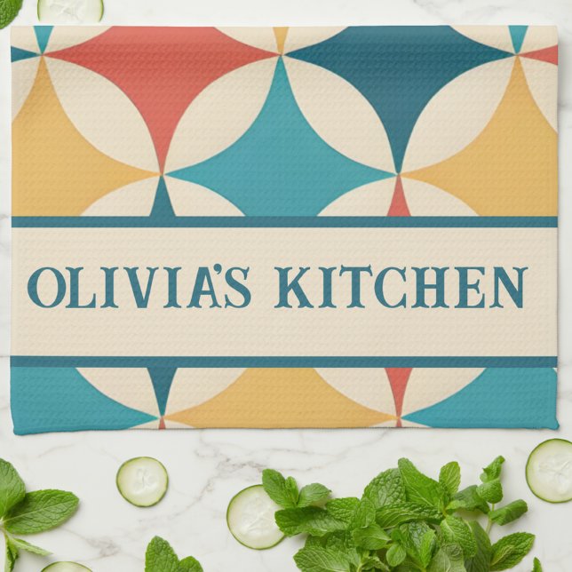 Farbenfrohe Abstrakte Mitte des Jahrhunderts Moder Geschirrtuch (Von Creator hochgeladen)