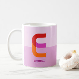 Farbenfrohe Abstrakte Moderne Buchstabe E Kaffeetasse