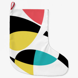 Farbenfrohe, abstrakte, moderne, lustige geometris großer weihnachtsstrumpf
