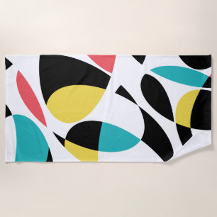Farbenfrohe, abstrakte, moderne, lustige geometris strandtuch
