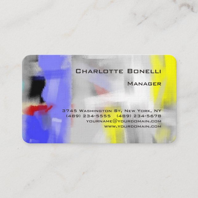 Farbenfrohe Abstrakte, moderne Minimalistische Pre Visitenkarte (Vorderseite)
