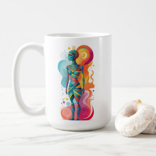 Farbenfrohe Abstrakte Mumie Kunst mit einzigartige Kaffeetasse