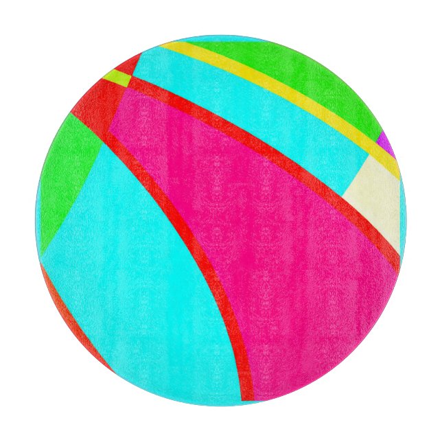 Farbenfrohe Abstrakte Muster Kunst, Kultur Schneidebrett (Vorderseite)