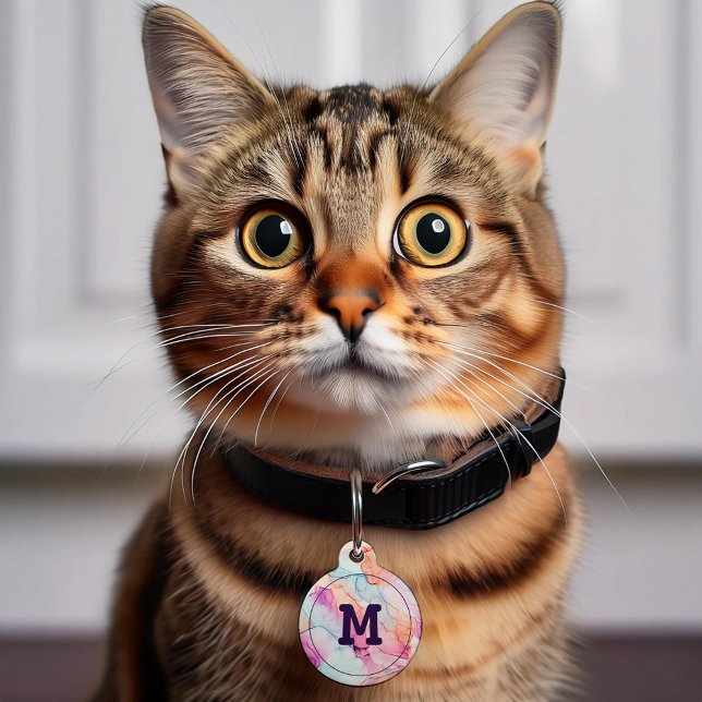 Farbenfrohe Abstrakte Muster Personalisiert Haustiermarke (Von Creator hochgeladen)