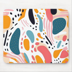 Farbenfrohe abstrakte organische Formen Boho-Muste Mousepad