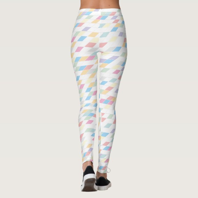 Farbenfrohe Abstrakte Pasteten Leggings (Rückseite)
