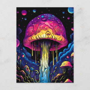 Farbenfrohe Abstrakte Psychedelic Mushroom Postkarte