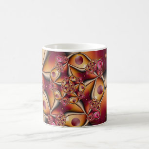Farbenfrohe abstrakte rote Orange-Fantasie-Fraktal Kaffeetasse