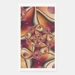 Farbenfrohe Abstrakte Rote Orange Fantasy Fraktal Serviette