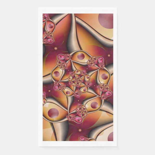 Farbenfrohe Abstrakte Rote Orange Fantasy Fraktal  Serviette (Vorderseite)