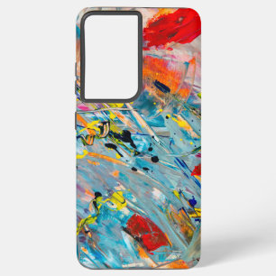 Farbenfrohe Abstrakte Samsung Galaxy 21 Handy Fall Hülle