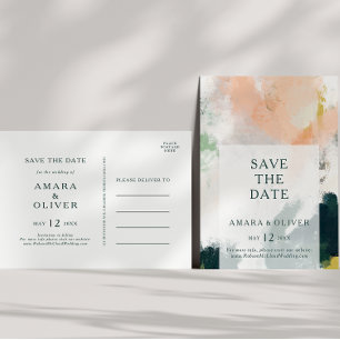 Farbenfrohe abstrakte Save-the-Date-Postkarte Einladungspostkarte