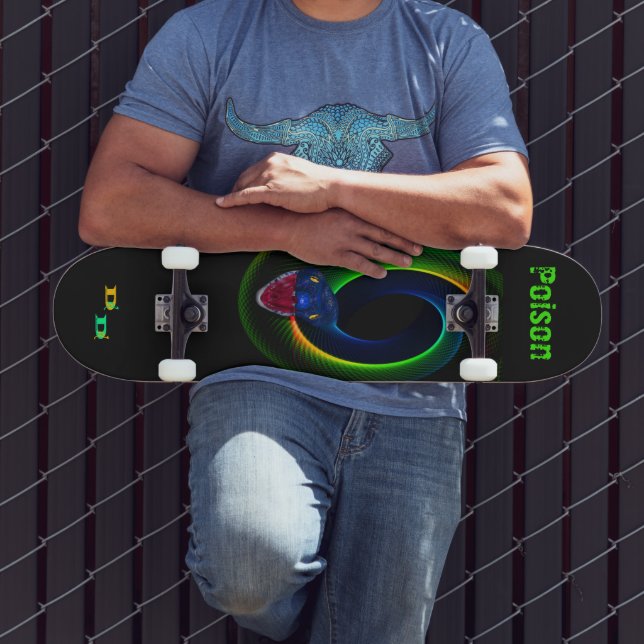 Farbenfrohe Abstrakte Schlange Dd Brand Skateboard (Außenbereich 3)