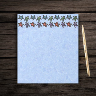 Farbenfrohe Abstrakte Schwimmschildkröten Notizblock