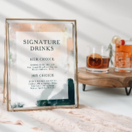 Farbenfrohe Abstrakte Signaturgetränke Unterschrif Poster