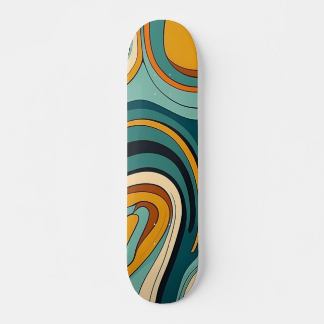 Farbenfrohe Abstrakte Skateboardgestaltung Skateboard (Vorne)