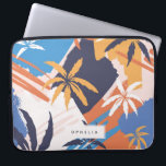 Farbenfrohe Abstrakte Sommerpalmenmuster Laptopschutzhülle<br><div class="desc">Abstrakt gestrichen bunt leuchtend Sommerpalmenmuster,  personalisierter Laptop-Ärmel. Designfunktionen,  Textzeile für den Single im rechteckigen Rahmen.</div>