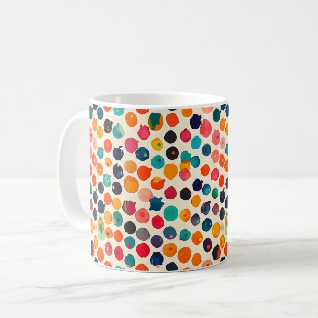 Farbenfrohe abstrakte Spritzer Kaffeetasse (Vorderseite Links)