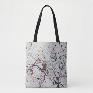 Farbenfrohe Abstrakte Spritzer Malerei Tote Tasche