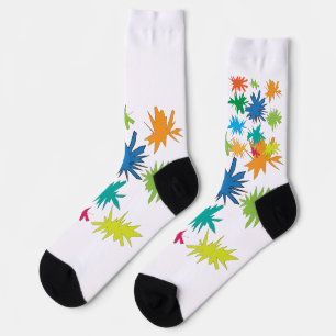 Farbenfrohe abstrakte Sternenburst-Muster-Crew-Soc Socken