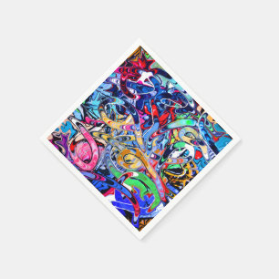 Farbenfrohe abstrakte Streetstyle-Party  Serviette