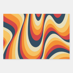 Farbenfrohe abstrakte Swirbelkonstruktion Geschenkpapier Set
