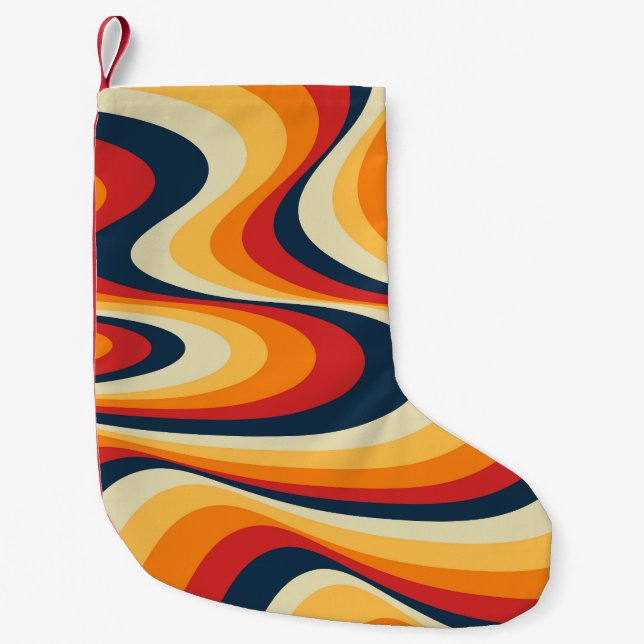 Farbenfrohe abstrakte Swirbelkonstruktion Kleiner Weihnachtsstrumpf (Vorderseite)