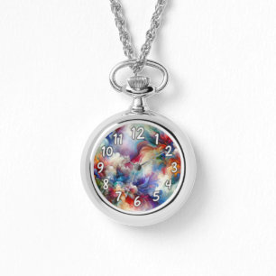 Farbenfrohe Abstrakte Swirl-Explosionsarmatur Armbanduhr