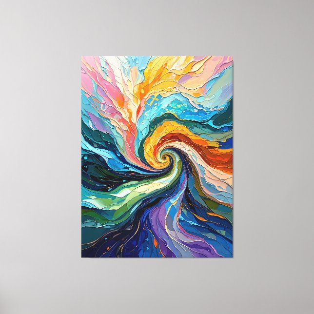 Farbenfrohe Abstrakte Swirt: Dynamic Spectrum Art  Leinwanddruck (Vorderseite)