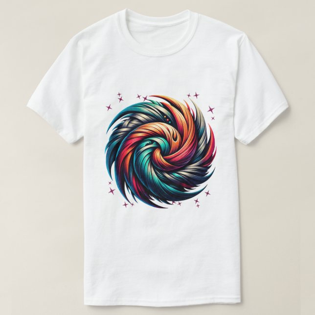 Farbenfrohe Abstrakte Swirt Kunst, Dichtung und Mu T-Shirt (Design vorne)