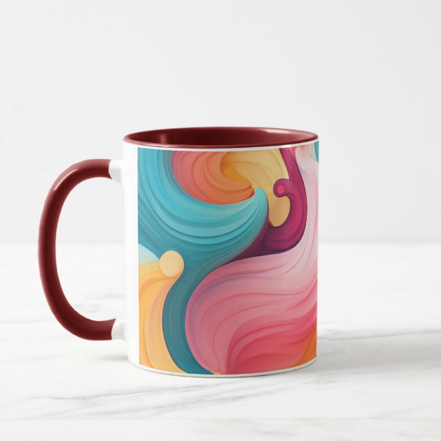 Farbenfrohe abstrakte Tasse des Kaffees (Links)