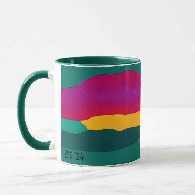 Farbenfrohe Abstrakte Tasse von Beth Stafford (Links)