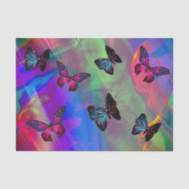 Farbenfrohe Abstrakte und Schmetterlinge Seidenpapier