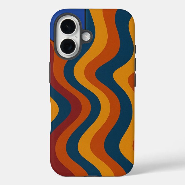 Farbenfrohe Abstrakte Waves Case-Mate iPhone 16 Hülle (Rückseite)