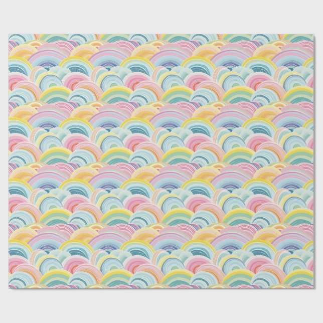 Farbenfrohe Abstrakte Waves Geschenkpapier (Flach)