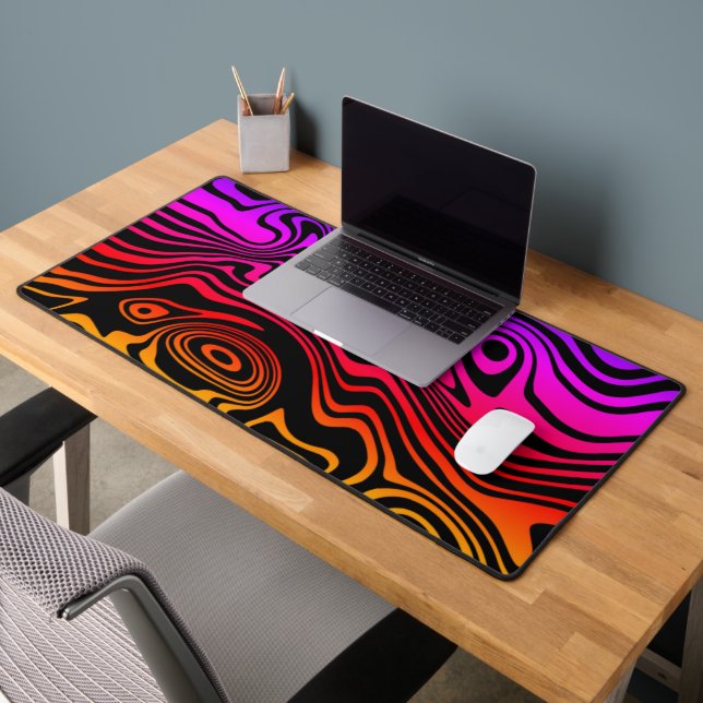 Farbenfrohe Abstrakte Waves Modernes Design Schreibtischunterlage (Büro 2)