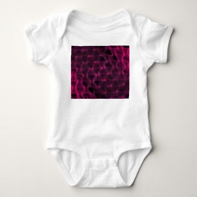 Farbenfrohe Abstrakte Waves Schwarzer Hintergrund Baby Strampler (Vorderseite)